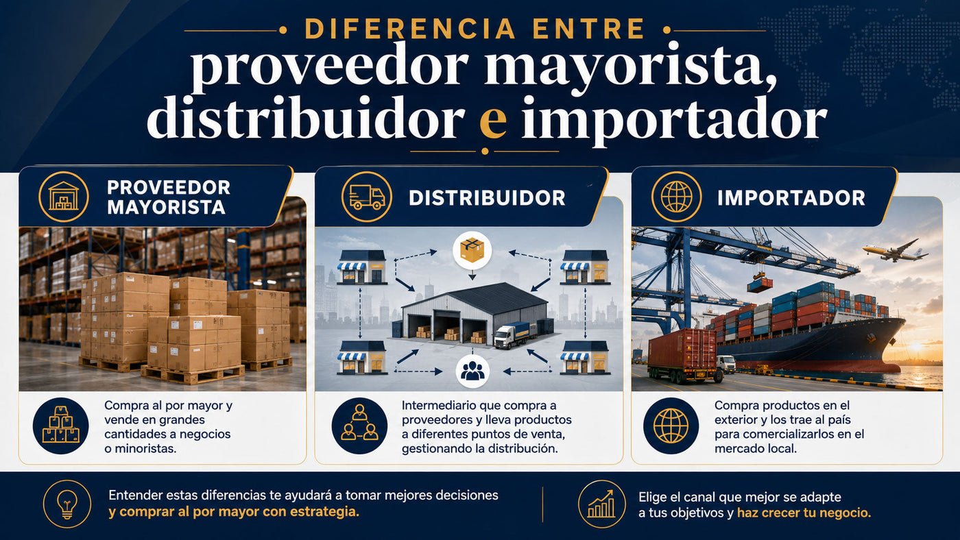 Diferencia entre proveedor mayorista, distribuidor e importador